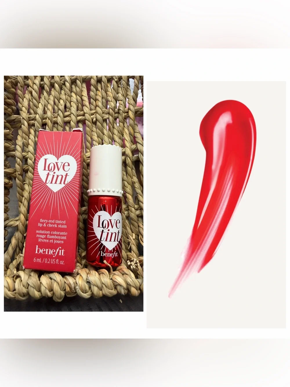 Benefit LoveTint Fiery Red Lip & Cheek Stain 6mL Full Size NIB